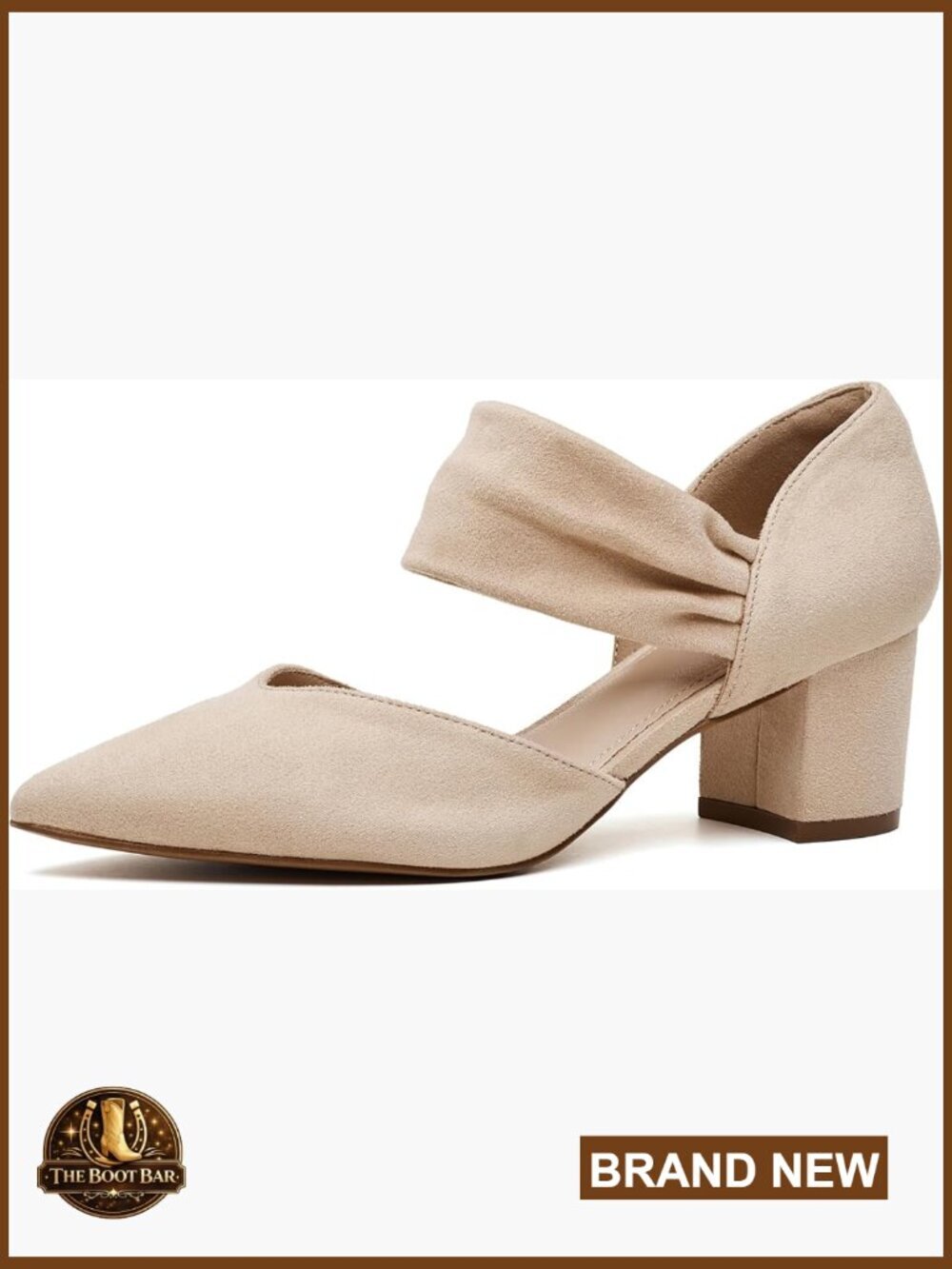 Low Chunky Heel Pumps - Pointed Toe Slip On Wedding Dress Shoes
